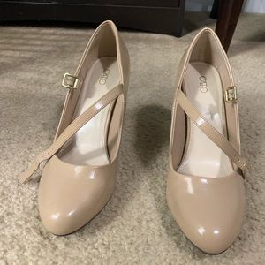 Cream platform heels